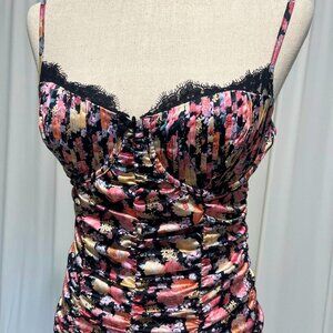 For Love & Lemons Black Gardenia Floral Bustier Corset Mini Dress size M